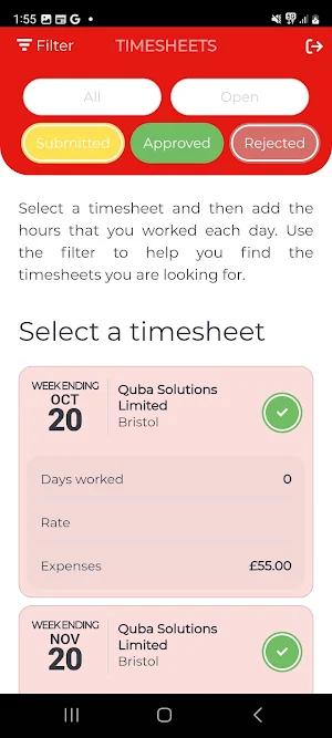 Mech-Elec Talent E-Timesheets Screenshot 2
