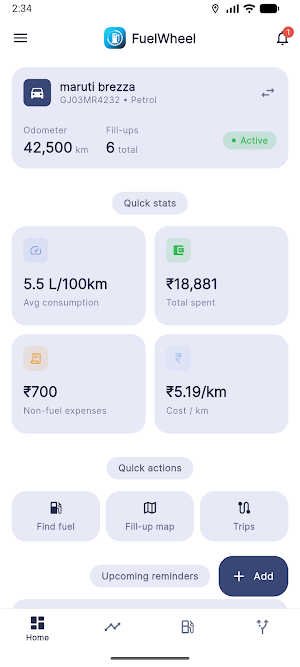 FuelWheel: Fuel & Costs Screenshot 0