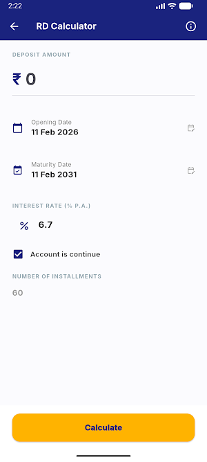 Post Office Scheme Calculator Screenshot 2
