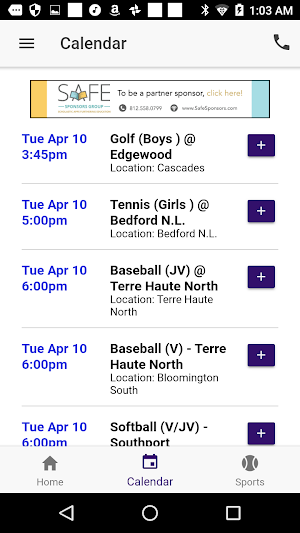Bloomington South Athletics Screenshot 2
