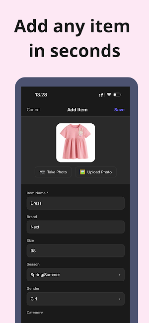 KidCloset: Digital Kids Closet Screenshot 1