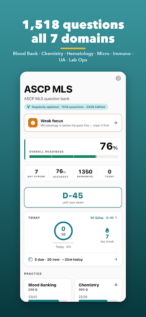 ASCP MLS Exam Prep: Med Lab Screenshot 0