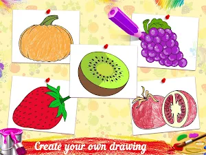 Drawing populer fruits for kids - drawing book Screenshot 0
