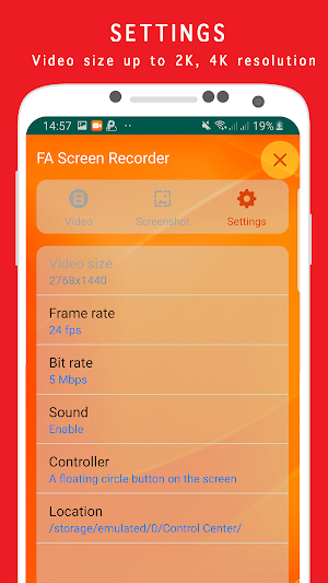 FA Screen Recorder - Full HD, 2K, 4K video Screenshot 2