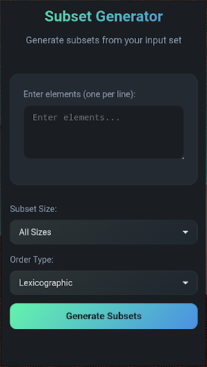 Subset Generator Screenshot 3
