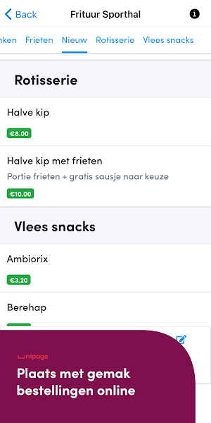 Frituur sporthal Screenshot 1