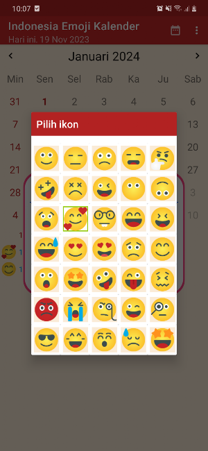 Indonesia Emoji Calendar Screenshot 1
