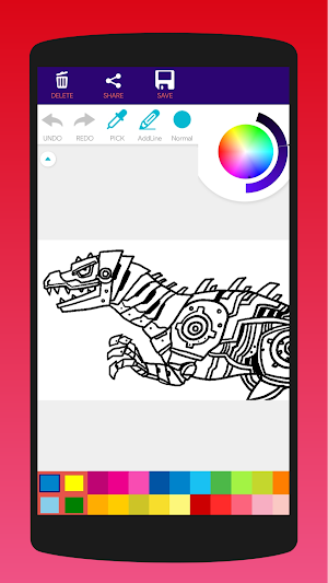 Dinosaur Robot Coloring Book Screenshot 0