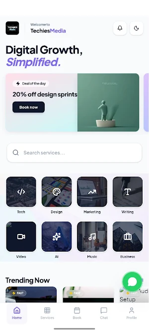 TechiesMedia-Freelance Service Screenshot 0