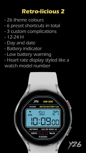 Y26 Retro-licious 2 Watch Face Screenshot 1