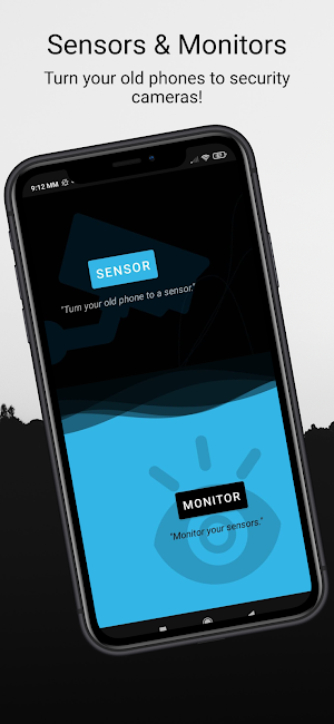 Sensors & Monitors: Old phones as security cameras Screenshot 0