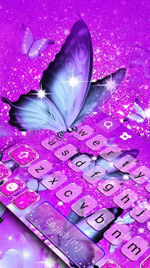 Purple Butterfly Keyboard Background Screenshot 0