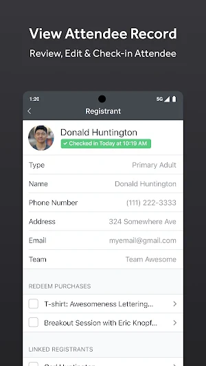 RegFox Check-In Screenshot 1