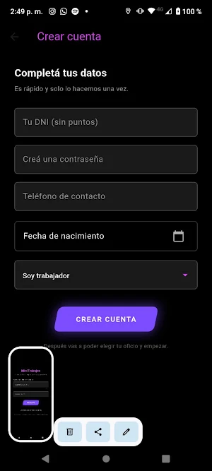 MiniTrabajos Screenshot 0