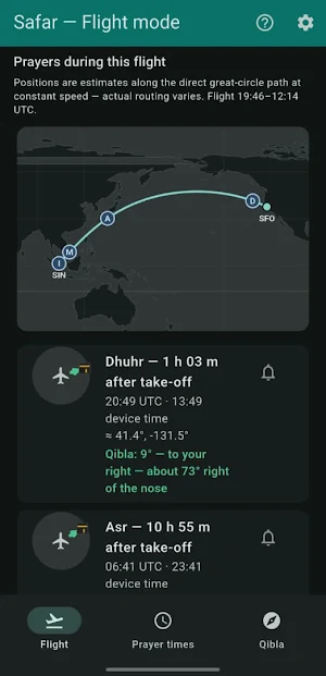 Safar: Inflight Prayer & Qibla Screenshot 2