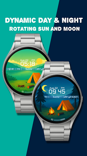Summer Lake Camp -Watch Face Screenshot 1