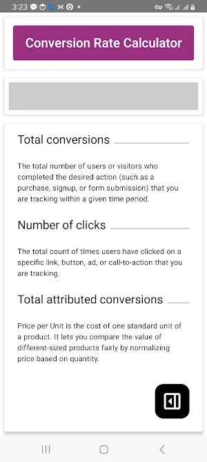 Conversion Rate Calculator Screenshot 2