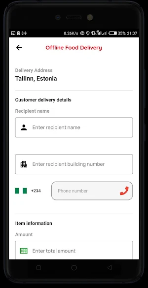 Offline Ordering - Tcouriers Screenshot 2