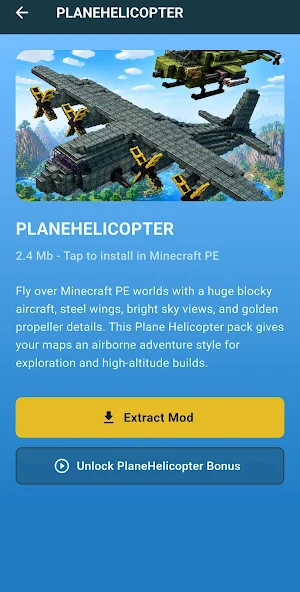 Plane & Helicopter MCPE Mod Screenshot 2