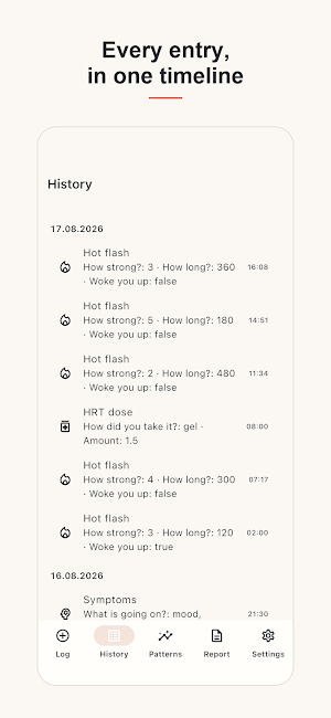 Menopause Tracker & HRT Log Screenshot 2