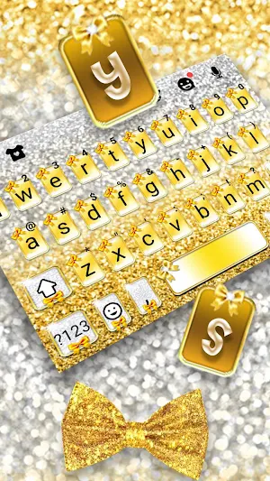 Gold Bowknot Glitter Keyboard Theme Screenshot 0