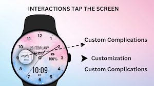 Soft Pink Blue Watch Face Screenshot 3