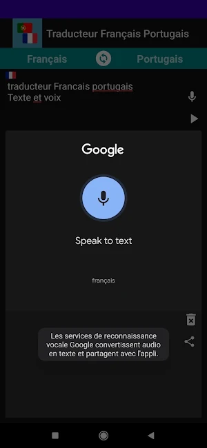Traducteur Français Portugais Screenshot 1