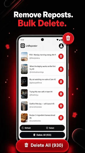 UnReposter: Remove Reposts All Screenshot 0