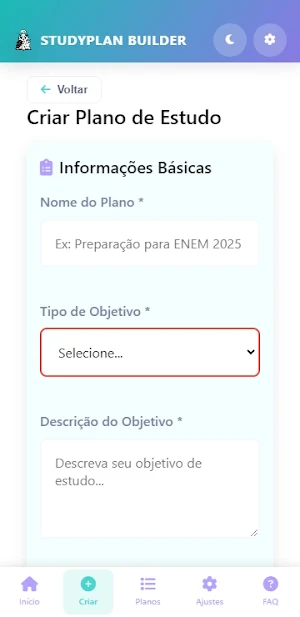 Criador de Planos de Estudo Screenshot 3