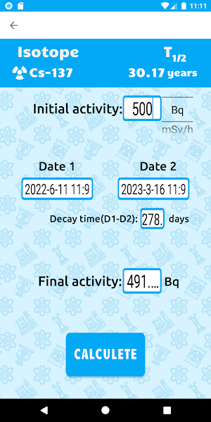 Decay calc Screenshot 2
