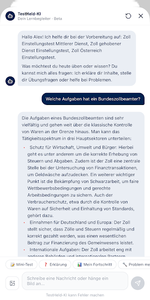 Zoll Einstellungstest Training Screenshot 3