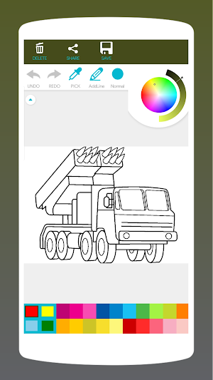 Military Vehicles Coloring Screenshot 0