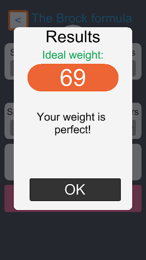 Ideal Weight Calculator Screenshot 2