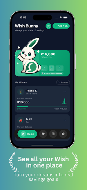 Wish Bunny – Savings Tracker Screenshot 1