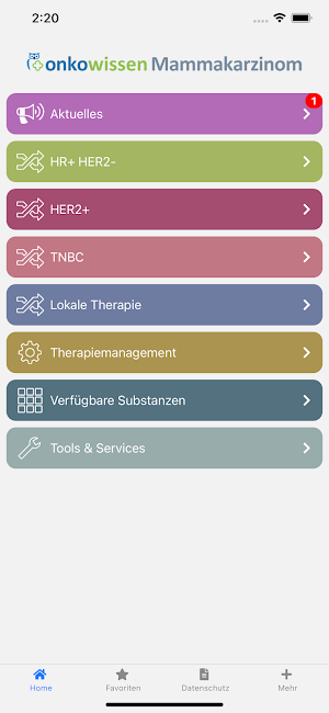 Mammakarzinom onkowissen Screenshot 0