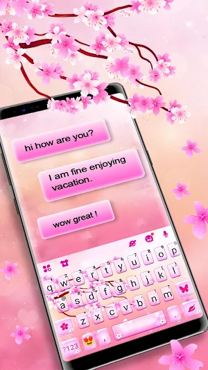 Romantic Cherry Blossom Keyboard Theme Screenshot 0