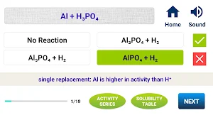 Chemical Equation Practice Screenshot 1