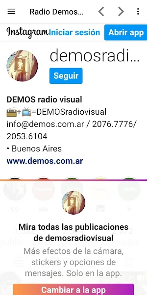 Demos Radio Visual TV Screenshot 1