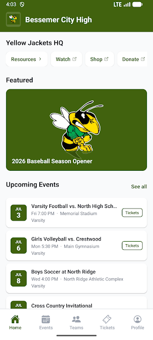 Bessemer City High Athletics Screenshot 0
