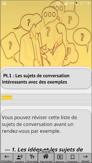 Les bons sujets de quoi parler avec une fille Screenshot 2