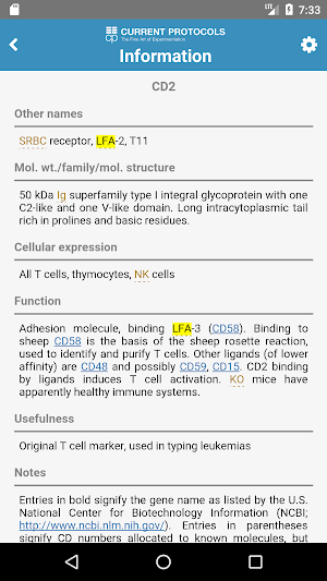 CD Antigens Information Finder Screenshot 1