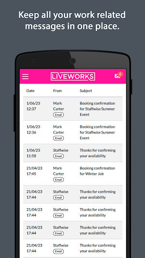 LiveWorks Team App Screenshot 3