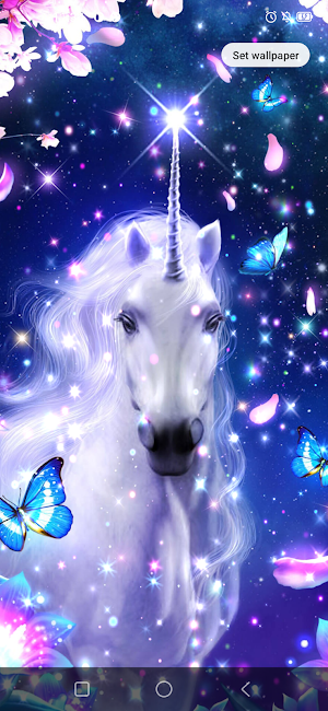 Unicorn Live Wallpaper Glitter Screenshot 2