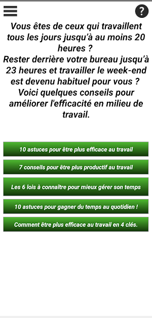 Conseilles pour être efficace Screenshot 2