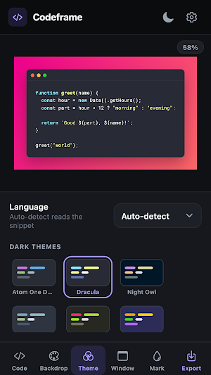 Codeframe: Code Screenshots Screenshot 2