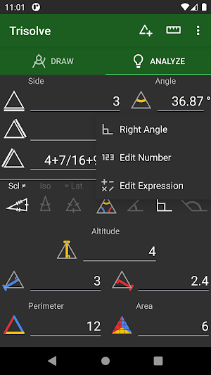Trisolve: Triangle Calculator Screenshot 2