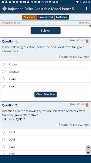 Rajasthan Police Model Papers Screenshot 3