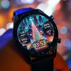 Key WF50 City Light Watch Face Screenshot 1