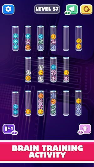 Sort Crypto : Coin Sort Puzzle Game Screenshot 3