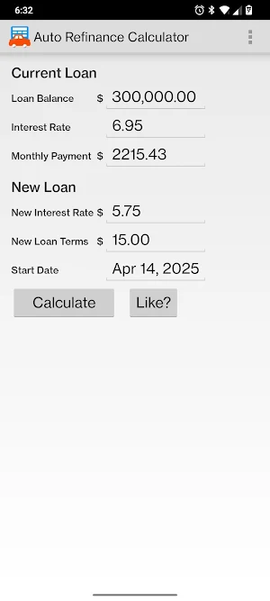 Auto Refinance Calculator Screenshot 0